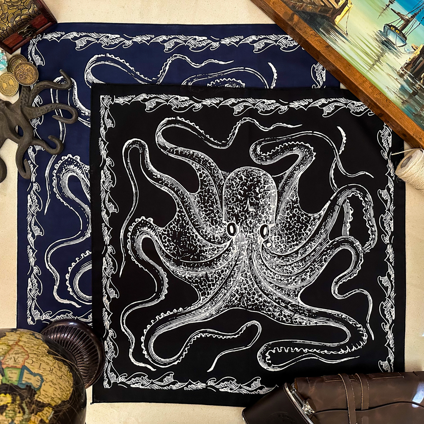 The Kraken Bandana - Midnight Black