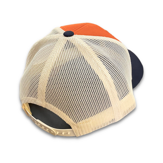 Montana Skyline Trucker Hat - Rust, Navy & Cream