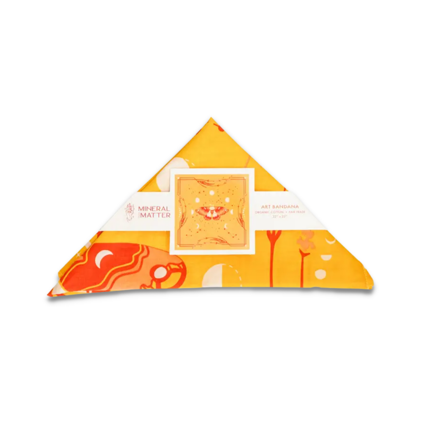 Cecropia Moth & Moon Bandana - Honey Yellow