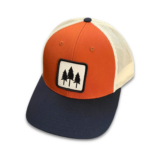 Montana Skyline Trucker Hat - Rust, Navy & Cream