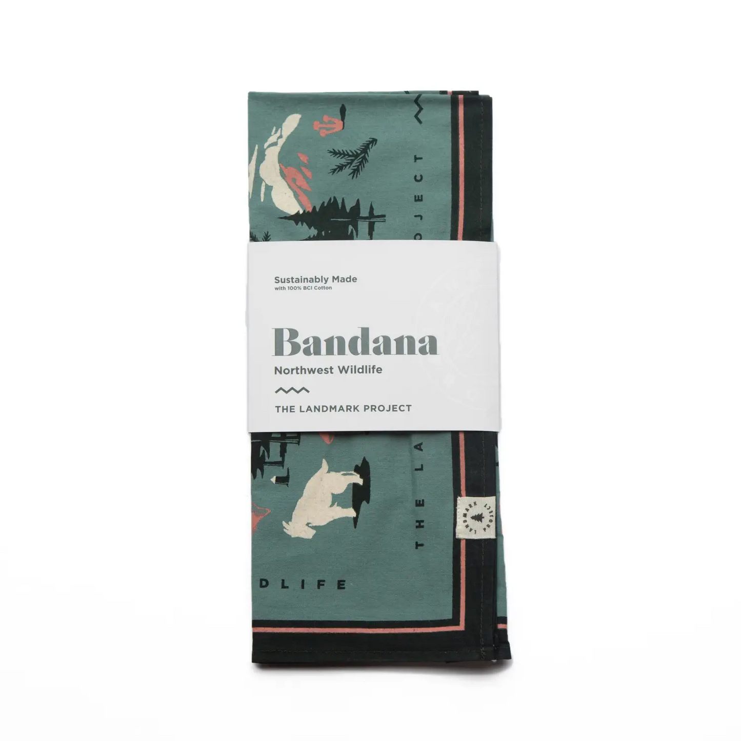 Northwest Wildlife Bandana - Mint & Seaweed