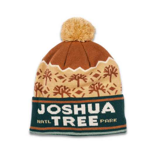 Joshua Tree Beanie - Camel, Cream & Dark Teal