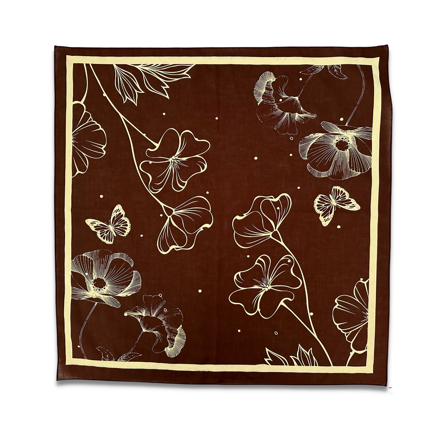 Poppy Blossom Bandana - Earthy Cocoa