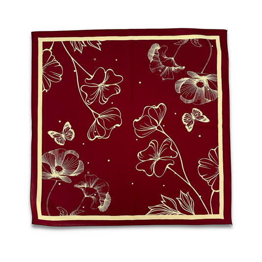 Poppy Blossom Bandana - Rich Wine