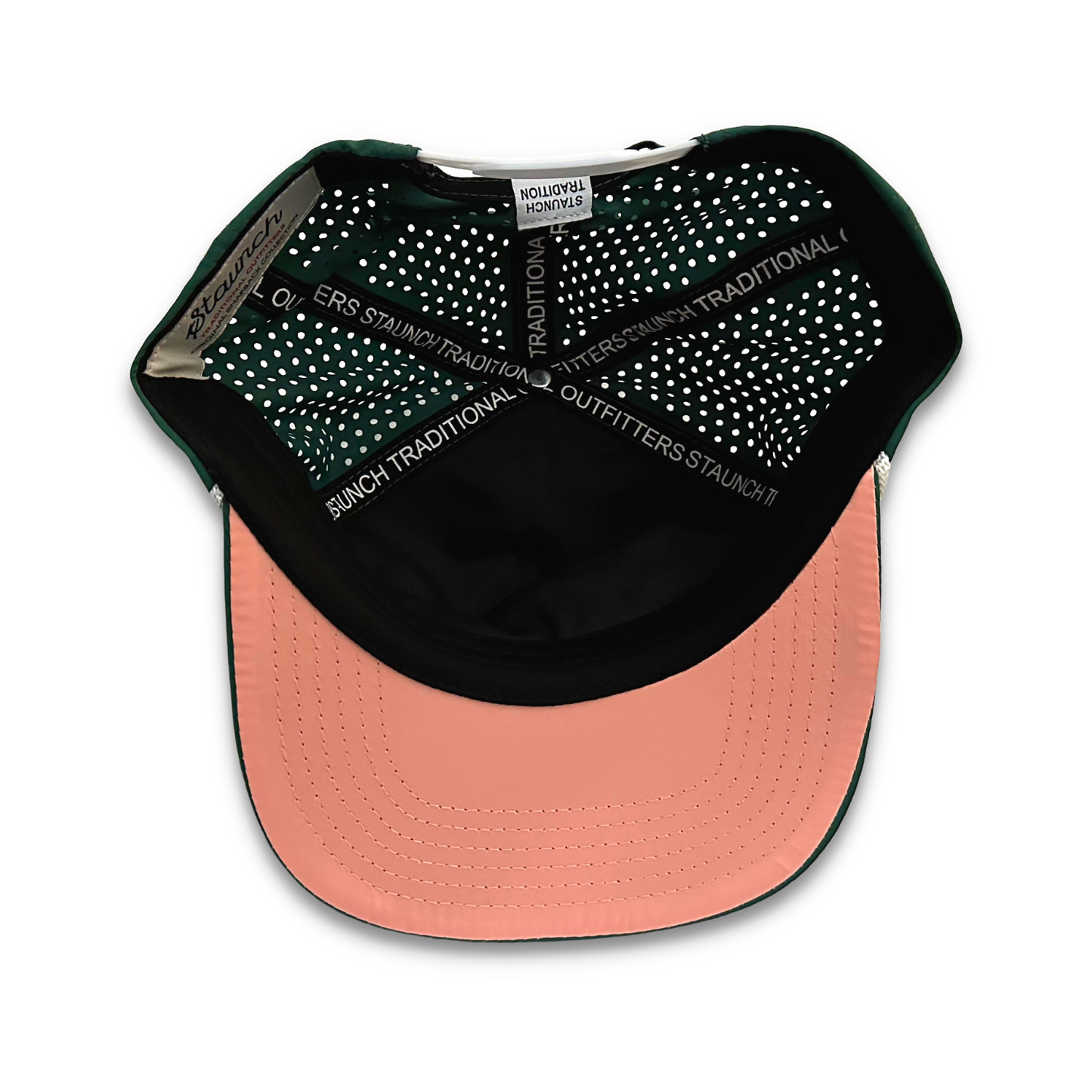 SLICE Snapback - Deep Green & Salmon