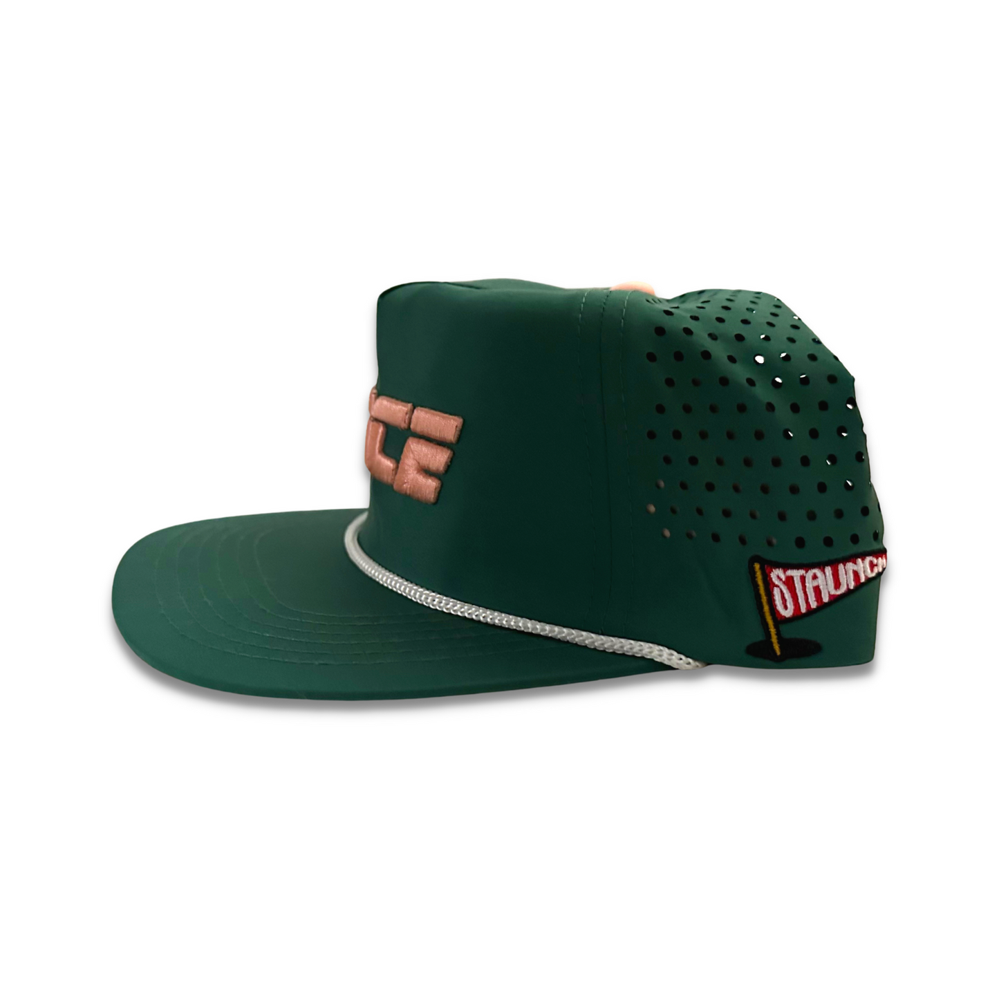 SLICE Snapback - Deep Green & Salmon