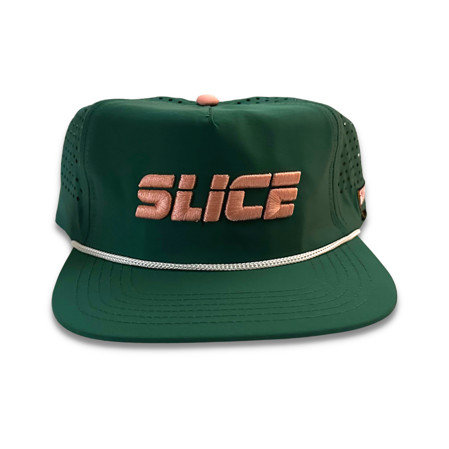 SLICE Snapback - Deep Green & Salmon