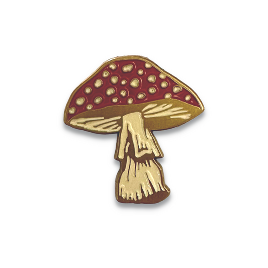 Wild Mushroom Enamel Pin - Red