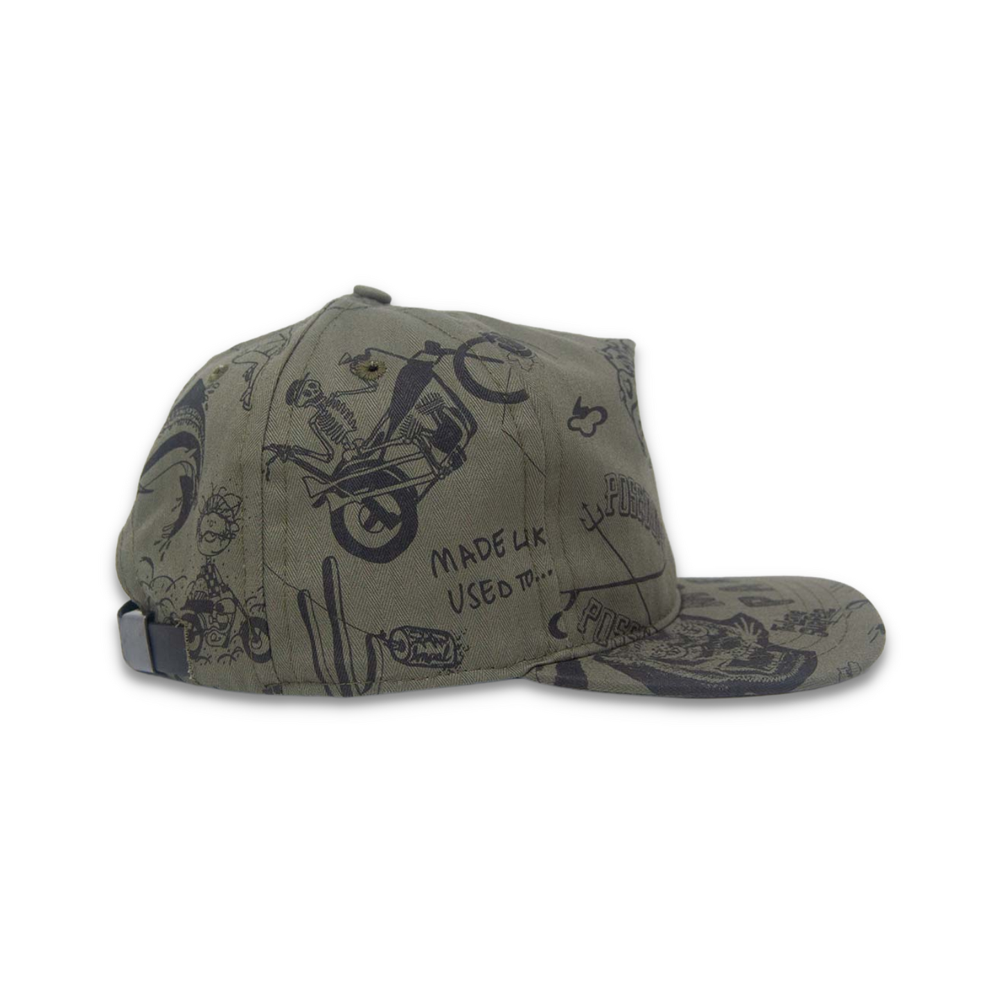 Doodle Strapback - Olive Grey