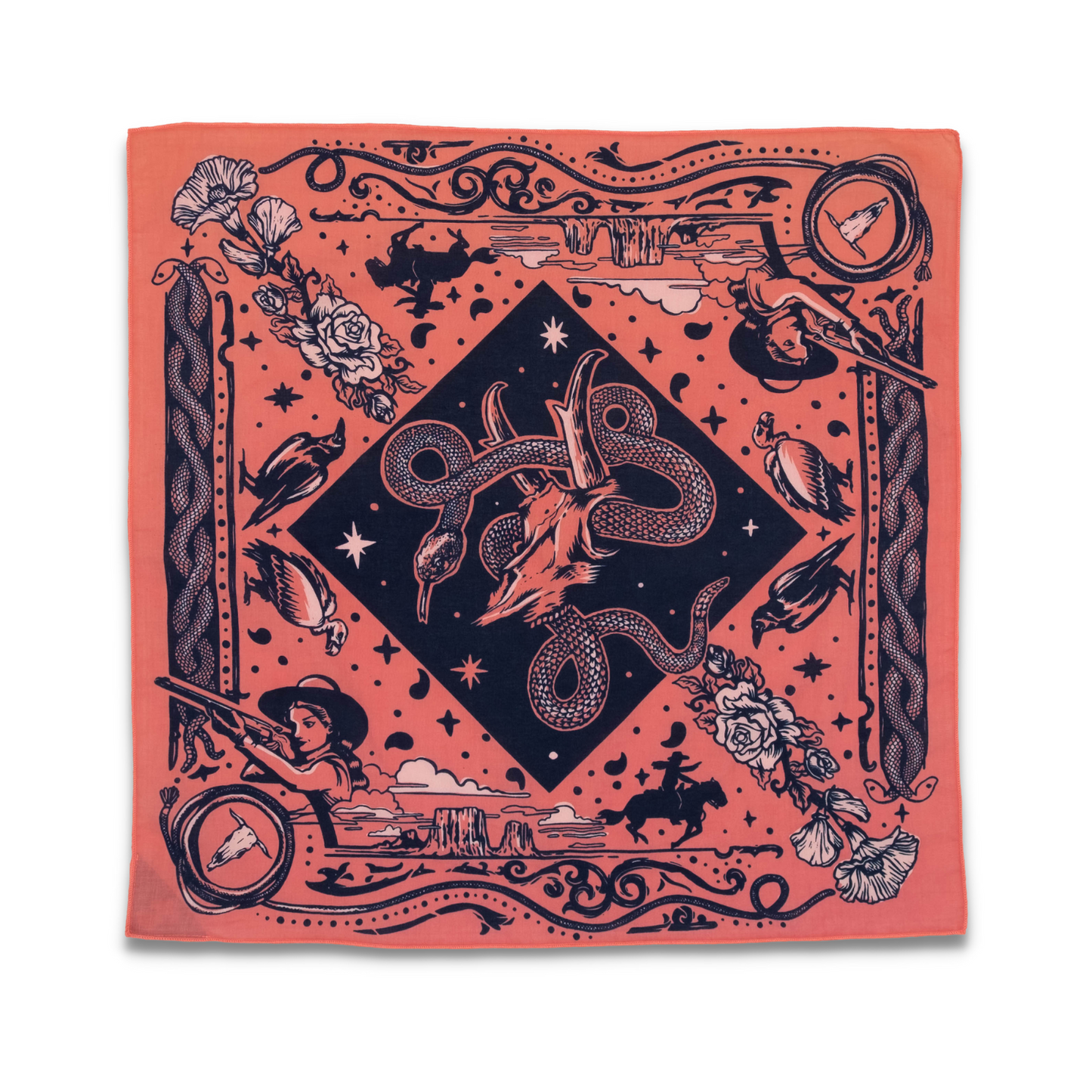 Rattle & Hiss Bandana - Rouge & Black Blue