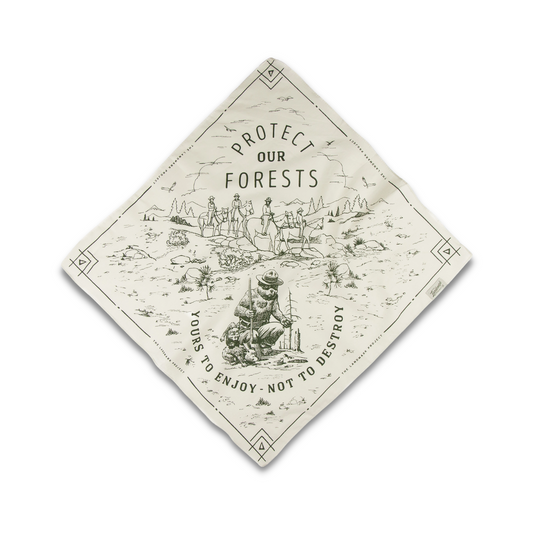 Protect Our Forests Bandana - Chiffon & Deep Olive