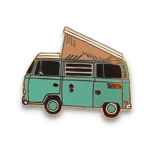 Camper Van Enamel Pin - Turquoise