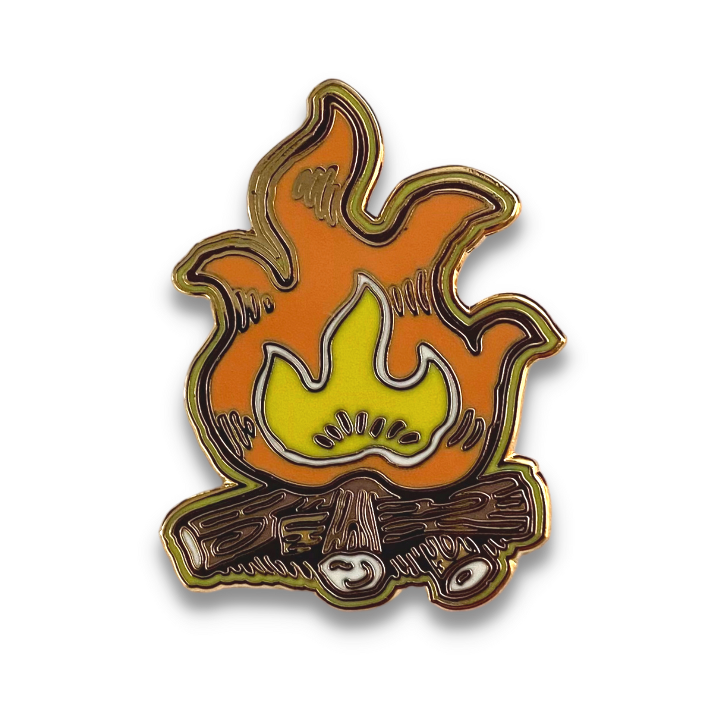 Campfire Enamel Pin - Orange & Yellow