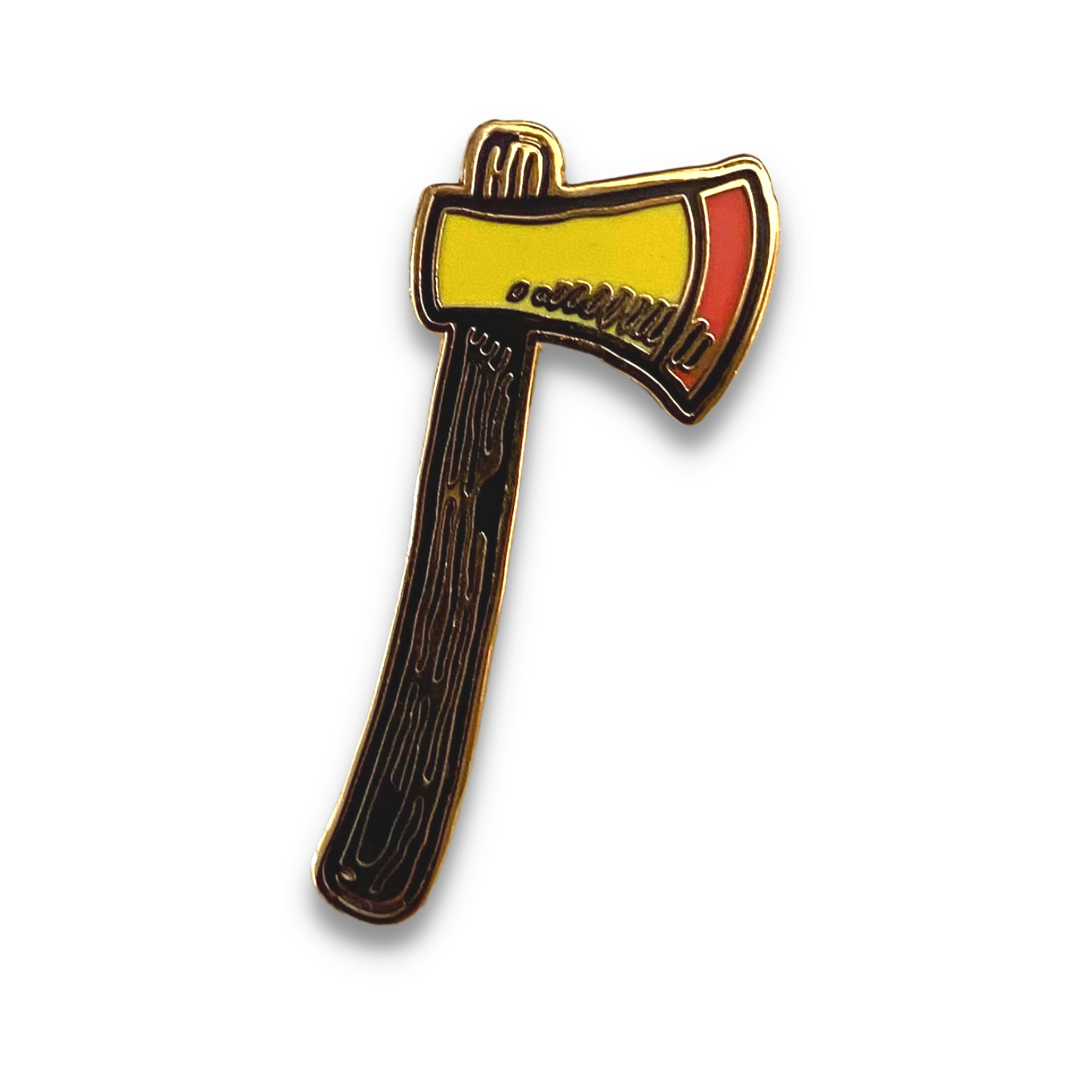 Axe Enamel Pin - Yellow & Brown