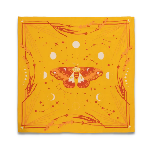 Cecropia Moth & Moon Bandana - Honey Yellow