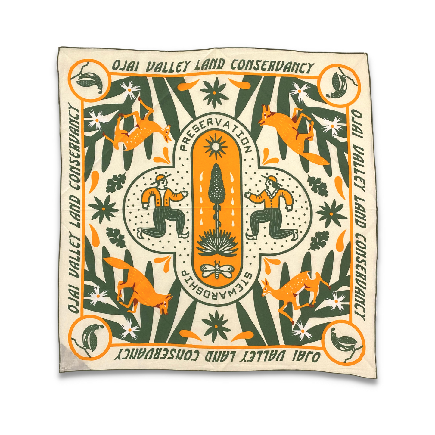 Nurture Nature Bandana - Apricot, Fern & Parchment