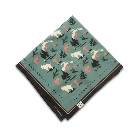 Northwest Wildlife Bandana - Mint & Seaweed