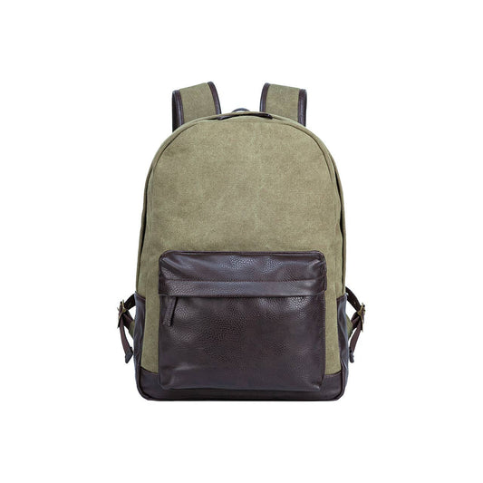 Two Tone Canvas Backpack - Moss & Umber