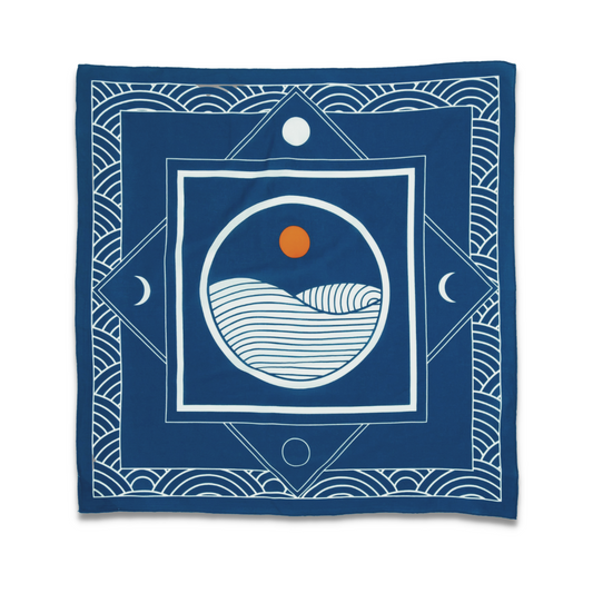 Breaking Waves Bandana - Muted Navy