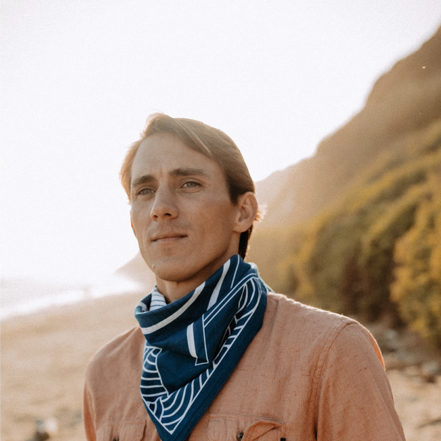 Breaking Waves Bandana - Muted Navy