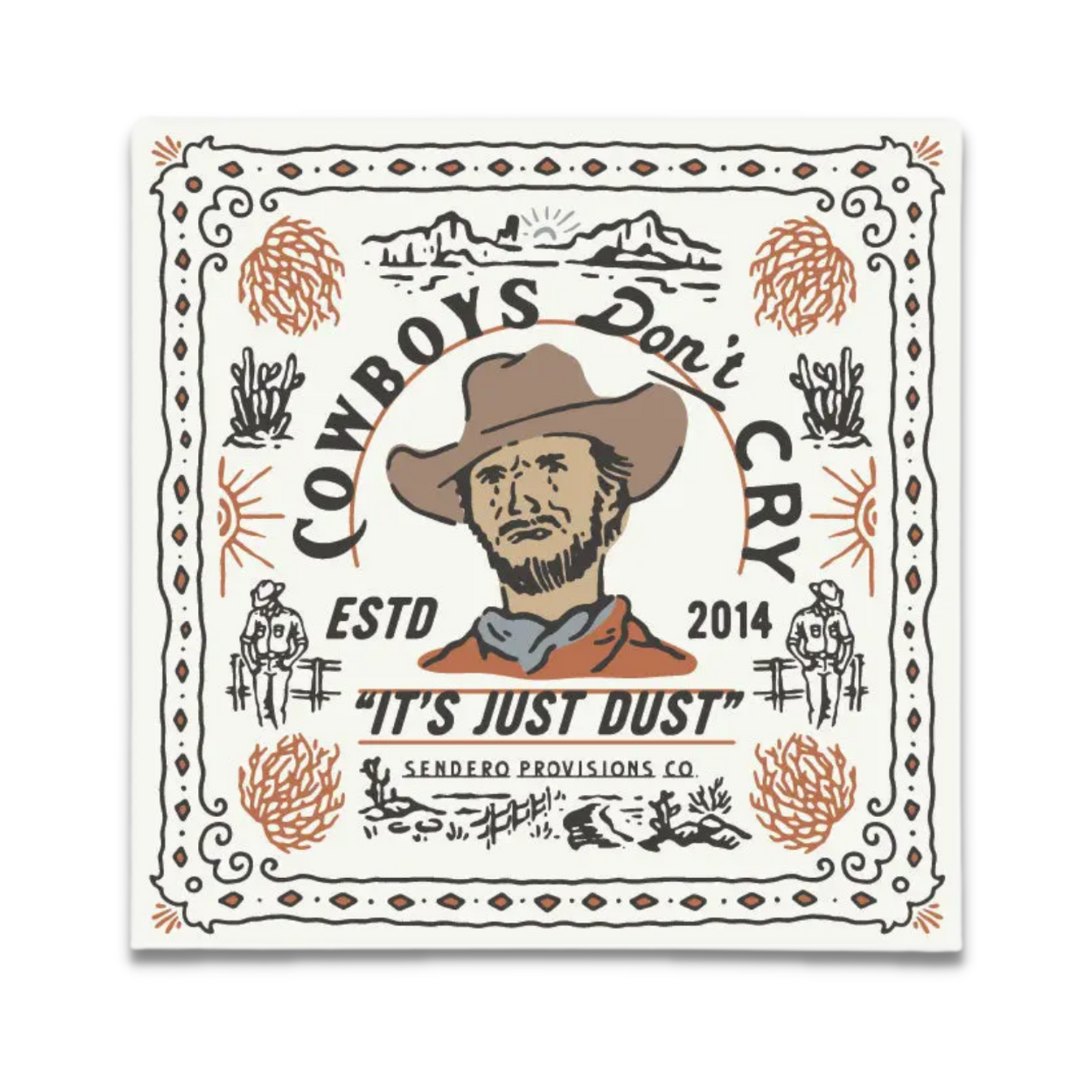 Cowboys Don't Cry Bandana - Bone White