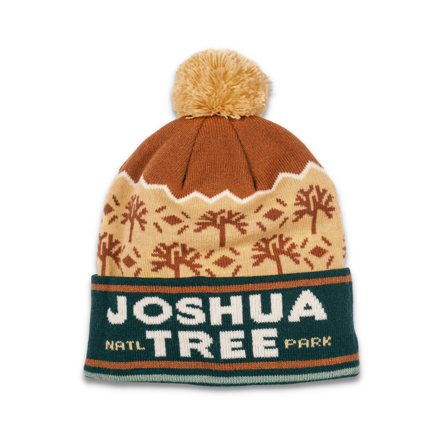 Joshua Tree Beanie - Camel, Cream & Dark Teal