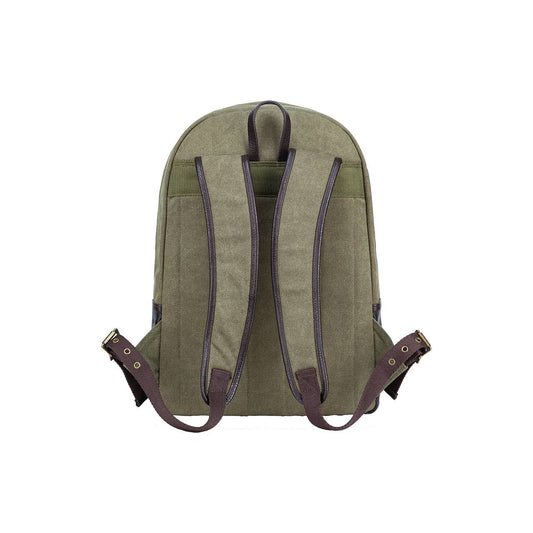 Two Tone Canvas Backpack - Moss & Umber