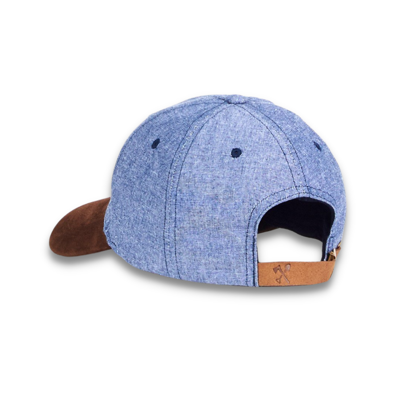 Chambray Dad Hat - Light Blue & Brown