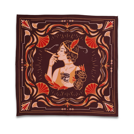 Art Deco Flapper Bandana - Merlot Burgundy